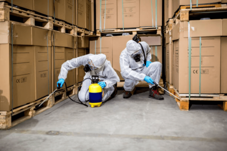 Pest control treating commercial properties.